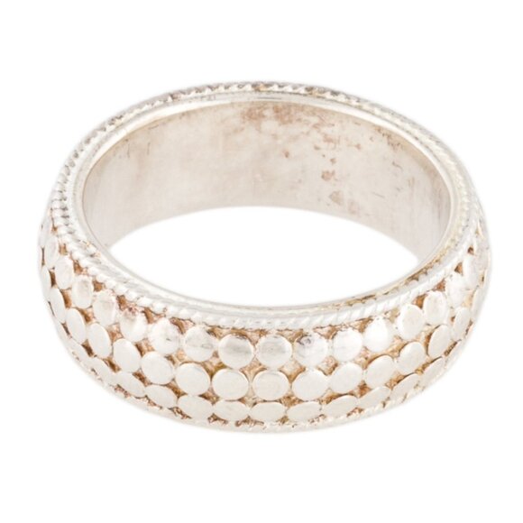 ANNA BECK STERLING SILVER 925 DOTTED BAND RING - Picture 1 of 9